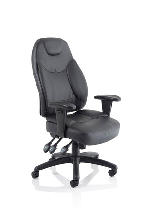 Galaxy Task Operator Chair Black Leather With Arms Image 3