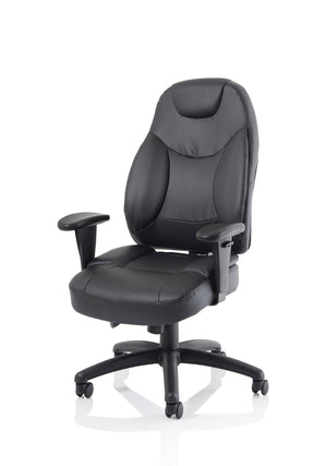 Galaxy Task Operator Chair Black Leather With Arms Image 5