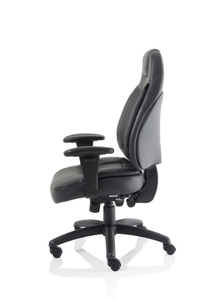 Galaxy Task Operator Chair Black Leather With Arms Image 6