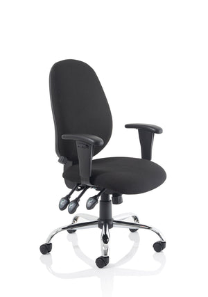 Lisbon Task Operator Chair Black Fabric With Arms Image 3