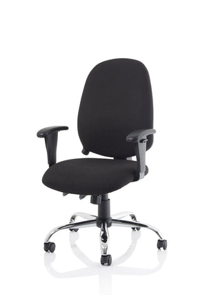 Lisbon Task Operator Chair Black Fabric With Arms Image 5
