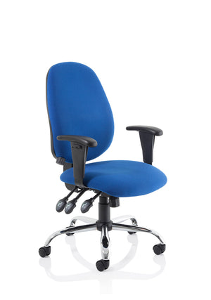 Lisbon Task Operator Chair Blue Fabric With Arms Image 3