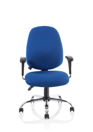 Lisbon Task Operator Chair Blue Fabric With Arms Image 4