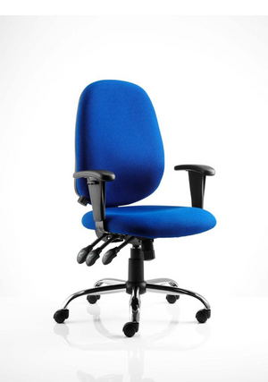 Lisbon Task Operator Chair Blue Fabric With Arms Image 2