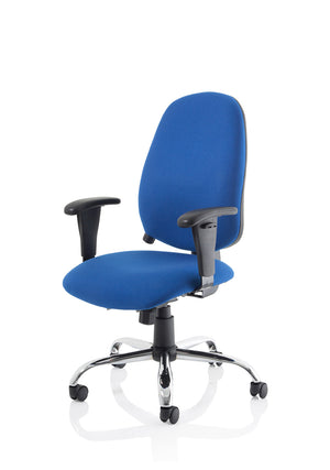 Lisbon Task Operator Chair Blue Fabric With Arms Image 5