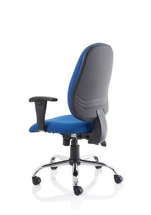 Lisbon Task Operator Chair Blue Fabric With Arms Image 7