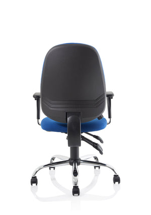 Lisbon Task Operator Chair Blue Fabric With Arms Image 8