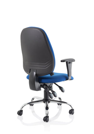 Lisbon Task Operator Chair Blue Fabric With Arms Image 9