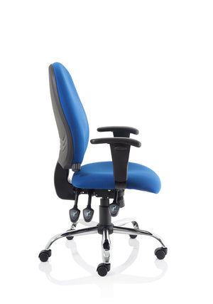 Lisbon Task Operator Chair Blue Fabric With Arms Image 10