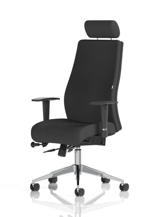 Onyx Ergo Posture Chair Black Fabric With Headrest With Arms Image 4