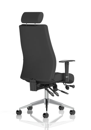 Onyx Ergo Posture Chair Black Fabric With Headrest With Arms Image 8