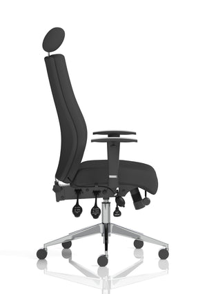 Onyx Ergo Posture Chair Black Fabric With Headrest With Arms Image 9