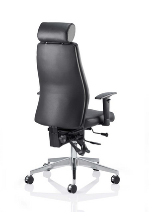 Onyx Ergo Posture Chair Black Soft Bonded Leather With Headrest With Arms Image 12