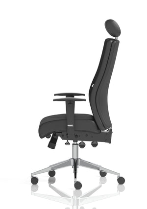 Onyx Ergo Posture Chair Black Soft Bonded Leather With Headrest With Arms Image 5
