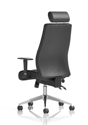 Onyx Ergo Posture Chair Black Soft Bonded Leather With Headrest With Arms Image 6