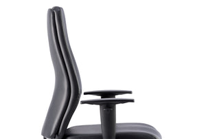 Onyx Ergo Posture Chair Black Soft Bonded Leather Without Headrest With Arms Image 20