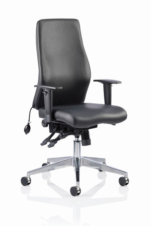 Onyx Ergo Posture Chair Black Soft Bonded Leather Without Headrest With Arms Image 12