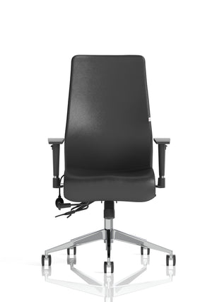 Onyx Ergo Posture Chair Black Soft Bonded Leather Without Headrest With Arms Image 3