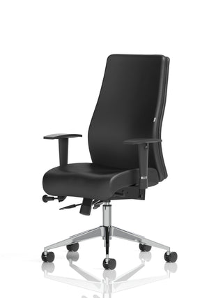 Onyx Ergo Posture Chair Black Soft Bonded Leather Without Headrest With Arms Image 4