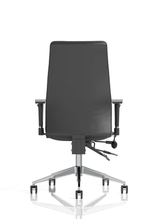 Onyx Ergo Posture Chair Black Soft Bonded Leather Without Headrest With Arms Image 7