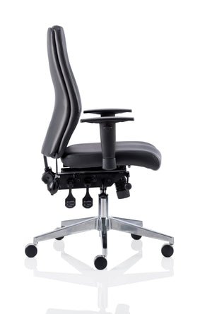 Onyx Ergo Posture Chair Black Soft Bonded Leather Without Headrest With Arms Image 13