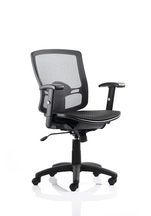 Palma Task Operator Chair Black Mesh Back Black With Arms