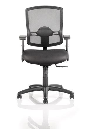 Portland Task Operator Chair Black Back Black Airmesh Seat With Arms Image 8