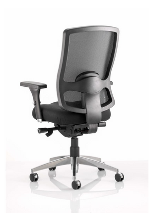 Regent Task Operator Chair Black Fabric Black Mesh Back With Arms Image 4
