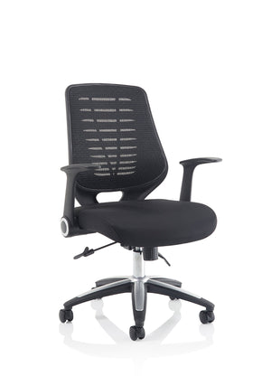 Relay Task Operator Chair Airmesh Seat Black Back With Arms