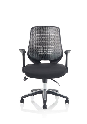 Relay Task Operator Chair Airmesh Seat Silver Back With Arms Image 3