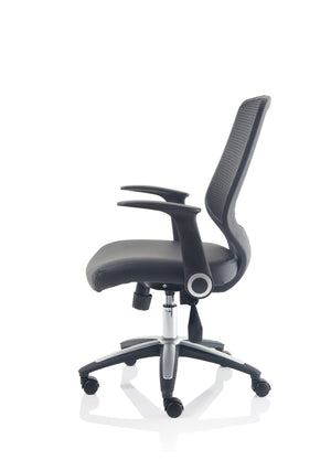 Relay Task Operator Chair Leather Seat Black Back With Arms Image 5