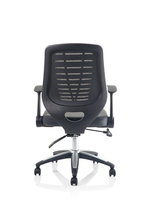 Relay Task Operator Chair Leather Seat Black Back With Arms Image 7