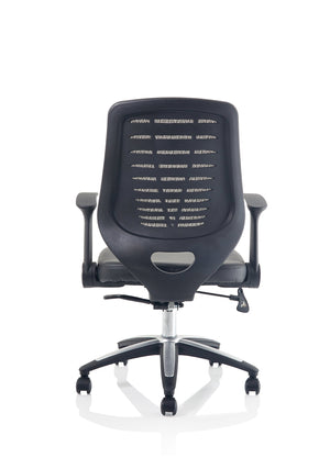 Relay Task Operator Chair Leather Seat Silver Back With Arms Image 8