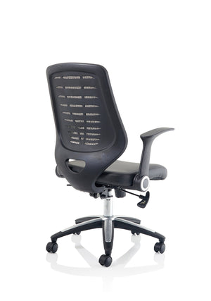 Relay Task Operator Chair Leather Seat Silver Back With Arms Image 9