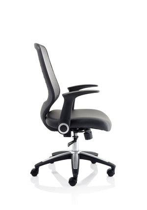 Relay Task Operator Chair Leather Seat Silver Back With Arms Image 10