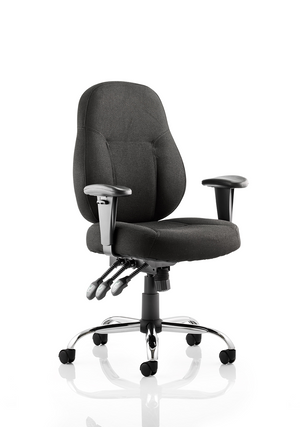 Storm Task Operator Chair Black Fabric With Arms 