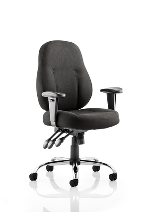 Storm Task Operator Chair Black Fabric With Arms Image 2