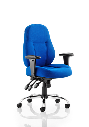 Storm Task Operator Chair Blue Fabric With Arms 