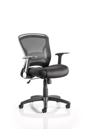 Zeus Task Operator Chair Black Fabric Black Mesh Back With Arms Image 5