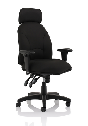 Jet Black Fabric Executive Chair Image 2