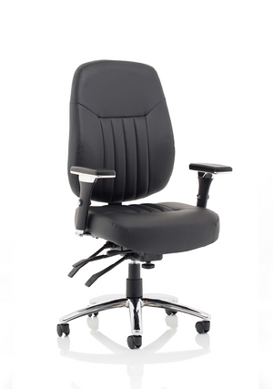 Barcelona Deluxe Black Leather Operator Chair