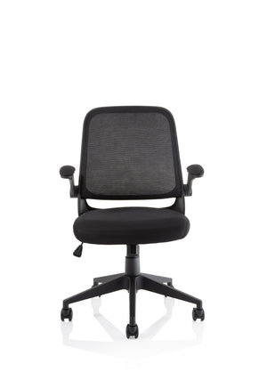 Crew Task Operator Mesh Chair With Folding Arms Image 3