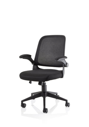 Crew Task Operator Mesh Chair With Folding Arms Image 4