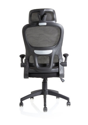 Iris Task Operator Black Mesh Back Fabric Seat With Headrest Image 4