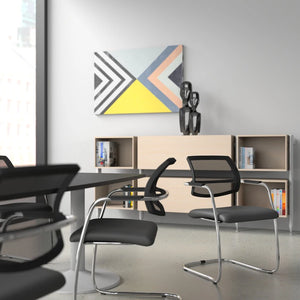 Oq Series Mid Backrest Stacking Chair  Chrome Frame 1