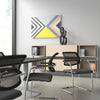 Oq Series Mid Mesh Backrest Stacking Chair  Chrome Frame 1