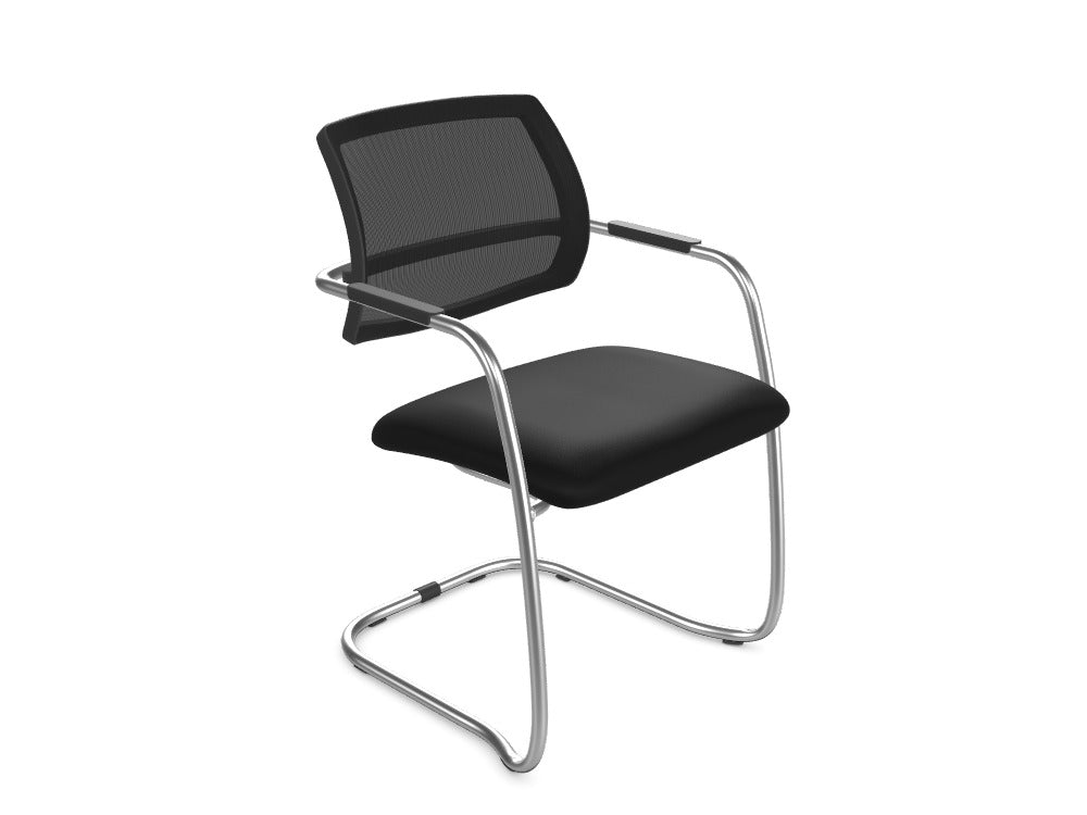 Custom OQ Series Mid Mesh Backrest Stacking Chair, Chrome Frame [C.D] - Ref: HYXJPY