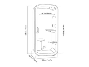 One Compact Acoustic Office Phone Booth 8 Dimensions