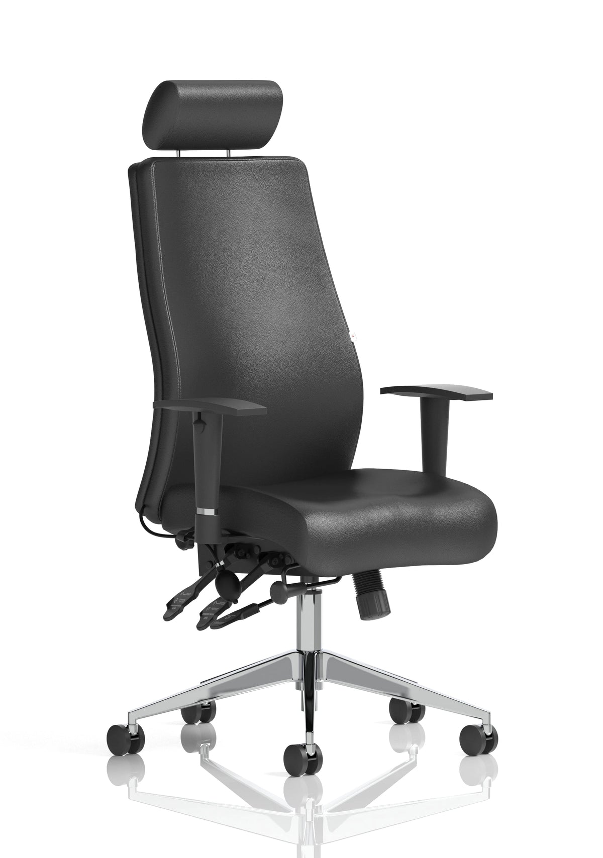 Onyx Ergo Posture Chair Black Fabric Without Headrest With Arms Image 10