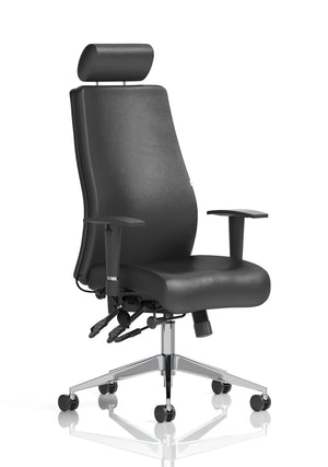 Onyx Ergo Posture Chair Black Fabric Without Headrest With Arms Image 11